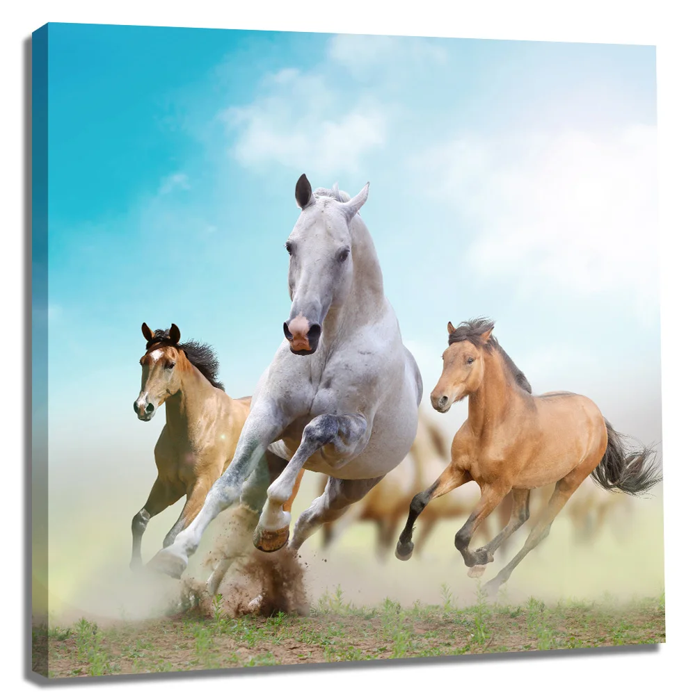 Running Horses Canvas Wall Hanging Modern Animal Canvas Wall Art Wall