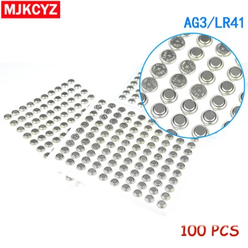 

Hot Sale 100PCS/Lot LR41 AG3 SR41W 392 192 GP192A LR736 Button Watch Battery Cell Cion Batteries for flashlights,toys,watches