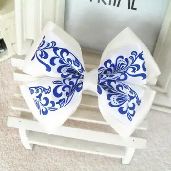 

160pcs Chinese Blue and White Porcelain style hair accessories Chinese characteristics hair bow