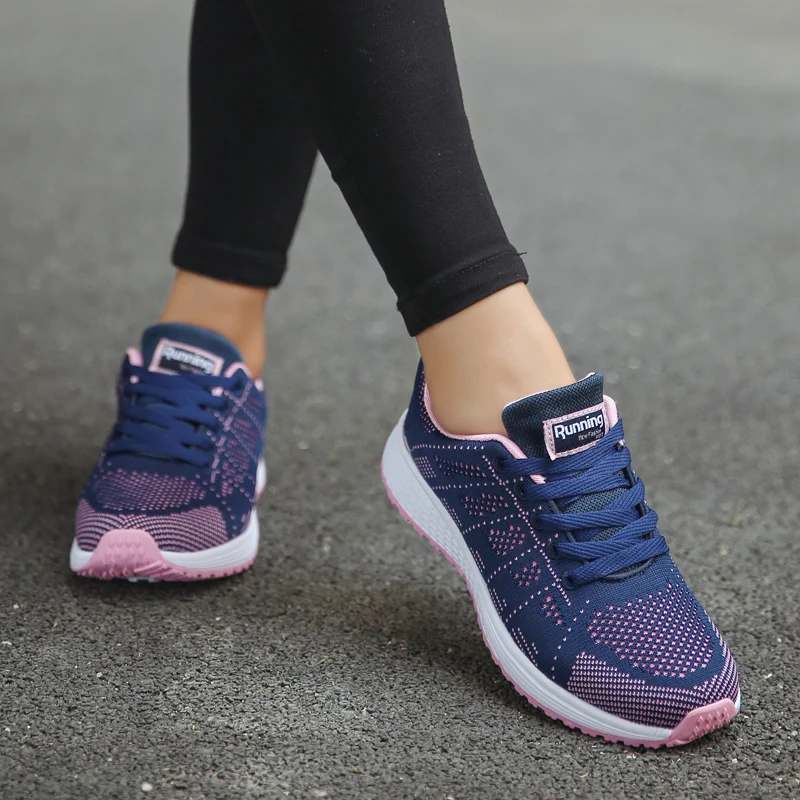 

Akexiya 2019 Women Running Shoes White Pink Cheap Sneakers Woman Cushioning Platform Breathable Sports Walking Shoes Girls Flat