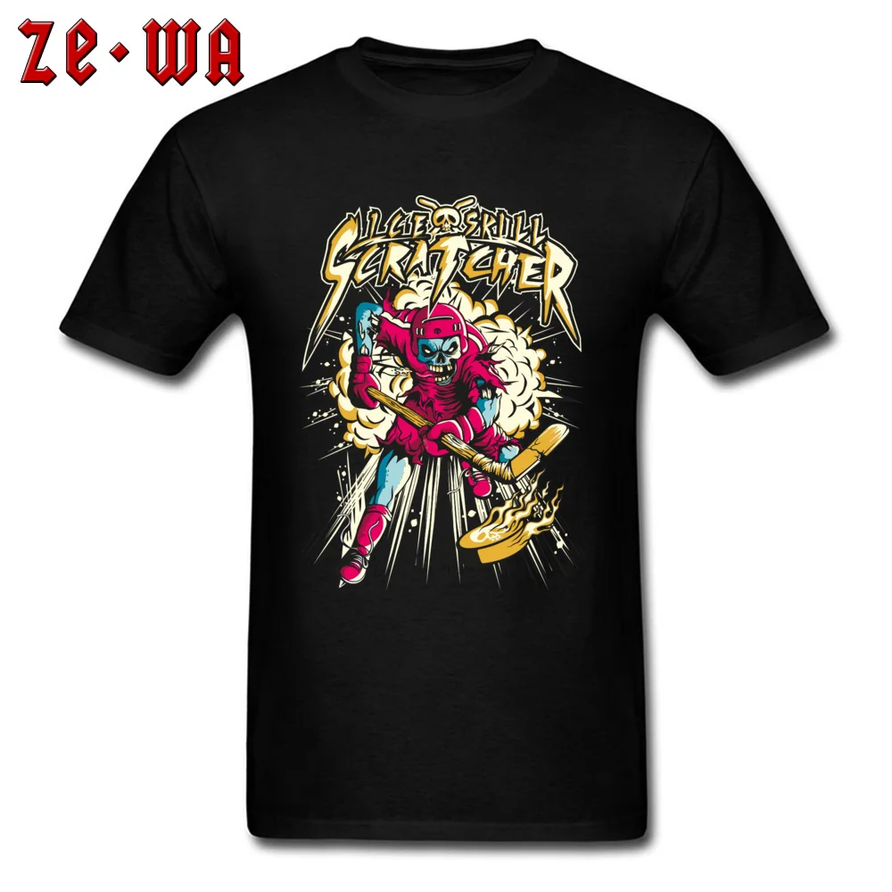 hockeyskull825y Top T-shirts for Men Casual Summer T Shirt Short Sleeve 2018 Discount Unique Tops T Shirt Round Neck 100% Cotton hockeyskull825y black