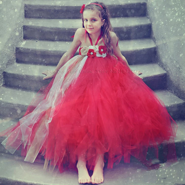 Fashion Infant Princess Baby Red Dress 1st Birthday Tutu Cute