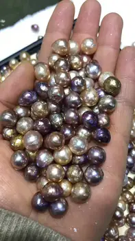 

9-11mm Unique Baroque Pearl Dazzling Colorful Loose Pearl No Hole Women DIY Pearl Beads Jewelry Findings 10Pcs/Lot