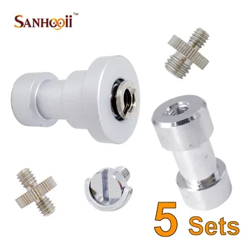 

5 Sets 6in1 1/4 to 3/8" Male Female C-Ring Adapter Converter Screw For Camera Digital Tripod Mount Light Studio Accessories