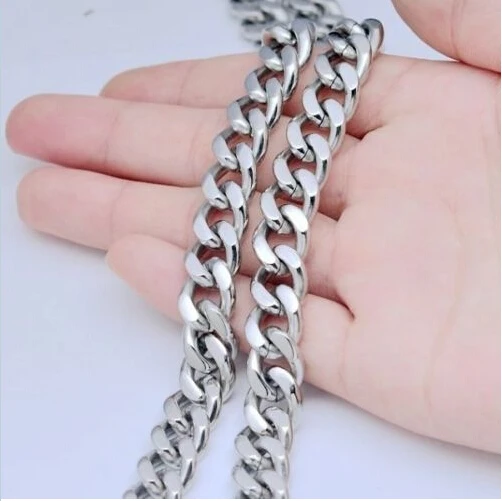 

10mm 24 inch Smooth Stainless Steel Silver Tone Curb Chain Link Necklace Mens Boys Holiday Gifts