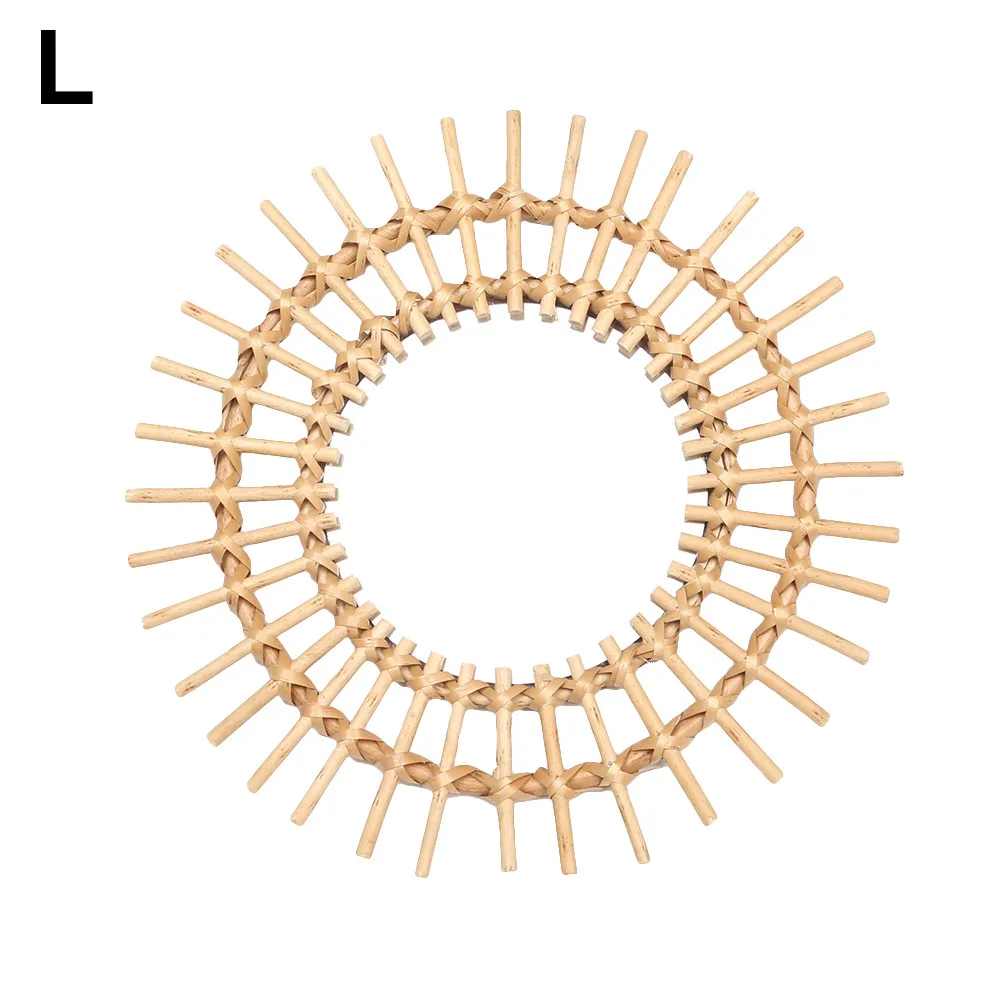 Ротанговое зеркало, инновационное художественное украшение, круглое зеркало для макияжа, туалетное зеркало для ванной, Скандинавское, основной цвет, плетеное Настенное подвесное зеркало