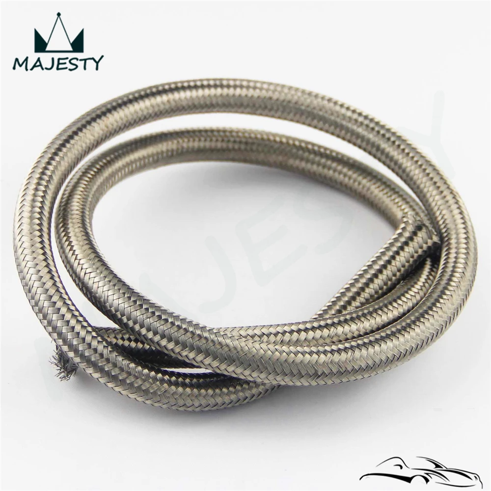 

STAINLESS STEEL BRAIDED 1500 PSI -6AN AN6 6-AN OIL/FUEL/GAS LINE/HOSE 1Meter Silver