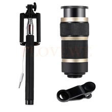 New 8X Telescopic Phone Lens Mobile Lenses 8X Zoom Telephoto Lenses Monopod Selfie Stick For iPhone 8 7 6 6s Plus 5 s Smartphone