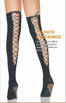 

Hot Sale Lace Up Women Tights Sexy Pantyhose Female Slim Knee Thigh High Stockings