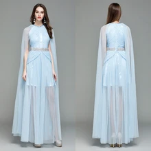 Роскошное шикарное платье-плащ знаменитостей, сексуальное женское вечернее платье, Сетчатое платье без рукавов, Vestido De Noche Elegante, длинное платье De Soiree