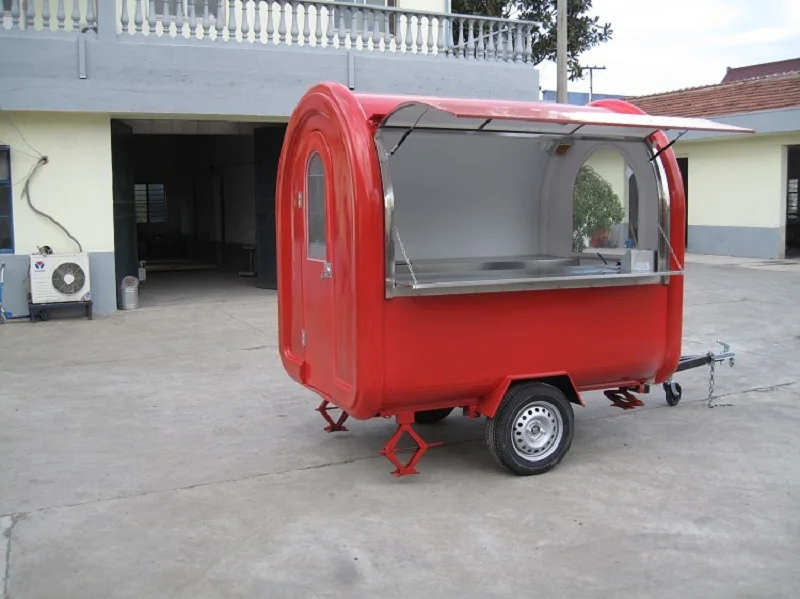 KN-220B красный цвет фургончик с едой/трейлер/Мороженое Грузовик/закуски тележки для еды с бесплатной доставкой по морю