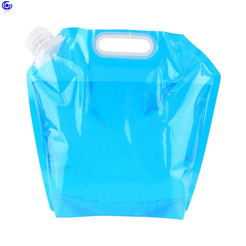 5L/10L Складная портативная бутылка для воды чайник PE безвкусная безопасность автомобиля питьевой Перевозчик контейнер Открытый Кемпинг Туризм Пикник - Цвет: blue  Water Bag