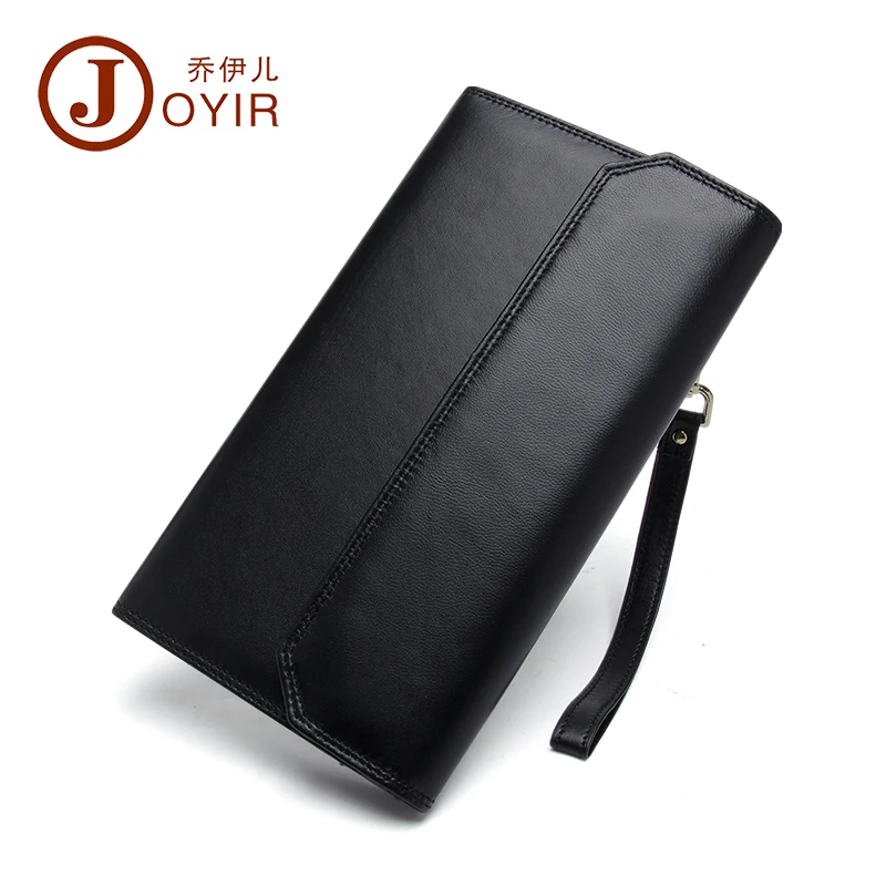 

JOYIR New Luxury Male Leather Purse Men's Clutch Wallets Handy Bags Business Carteras Mujer Wallets Men Black Brown Phone Wallet