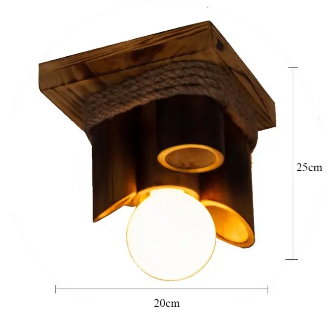 Американский стиль потолочный светильник винтажный Балконный светильник деревянный бамбуковый в китайском стиле Модные пеньковые лампы на канатах
