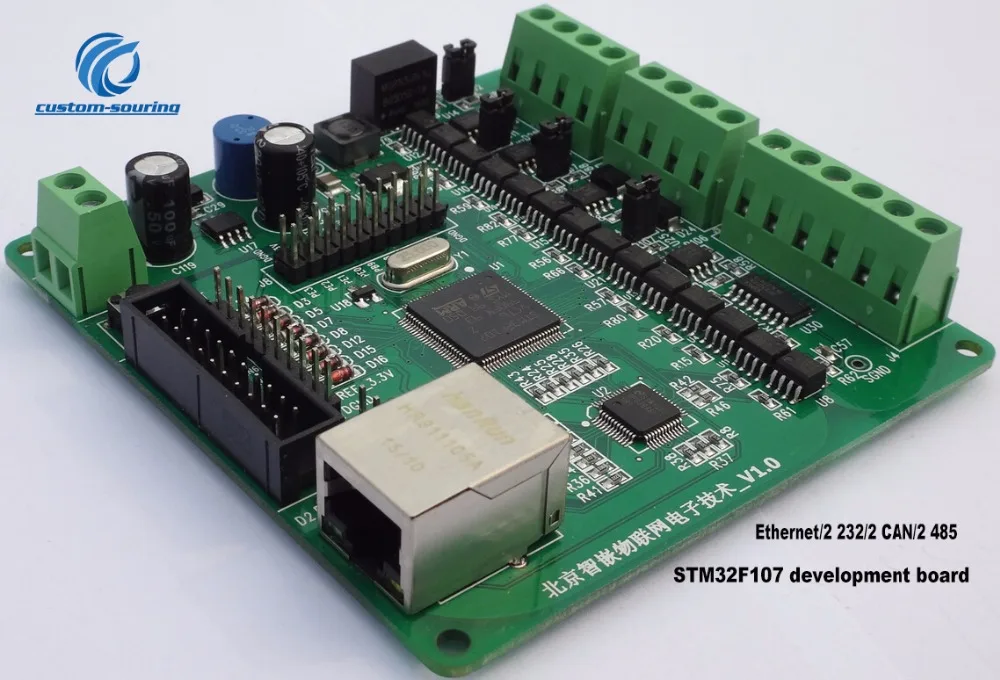 

1pc Ethernet/2 232/2 CAN/2 485 STM32F107 development board Industrial STM 32 Development board with isolation