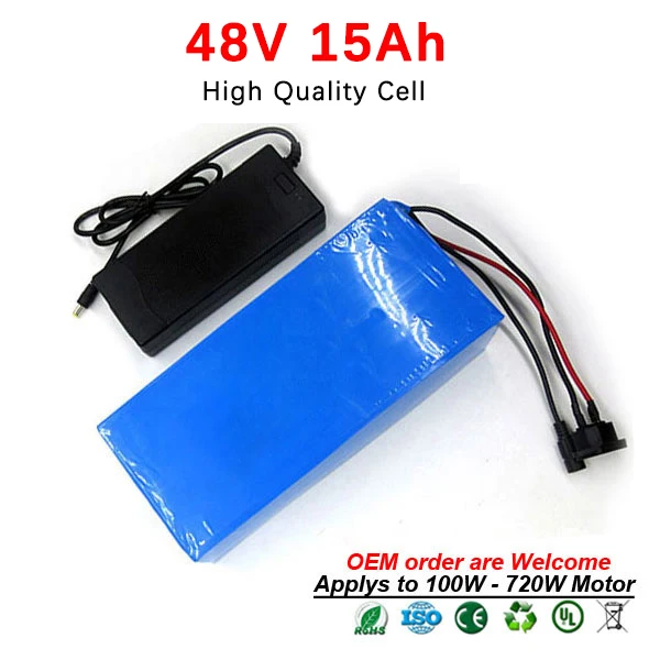 48V 720W литиевая батарея 15AH литий ионный аккумулятор 15Ah Электрический велосипед с