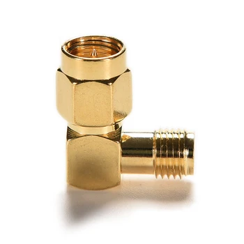 

1 pcs SMA Female To SMA male Right Angle Adapter Golden