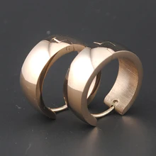 Розовое золото Серьги-кольца простой Нержавеющая сталь Huggie клип на серьги Jewellery колошения Мода Высокое качество Мужские Женские ke012c