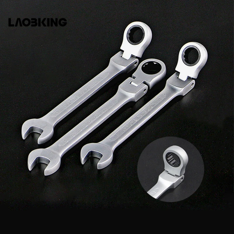 

1pc 8-19mm Adjustable Ratchet Socket Wrench Wrenches Hand Tools Gear Spanner Flexible Head Combination Ratcheting Action Wrench