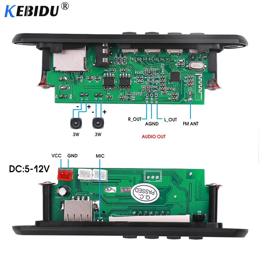 Mp3 плеер KEBIDU автомобильный с поддержкой USB Bluetooth 5 0 функцией громкой