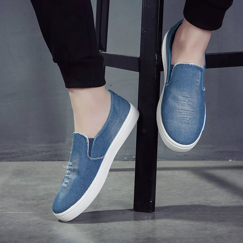 Denim Canvas Men's Casual Shoes Loafers Comfortable Slip-On Flats Men Shoes Plimsolls 2019 Spring Light Breathable Male Footwear Denim Canvas Men's Casual Shoes Loafers Comfortable Slip-On Flats Men Shoes Plimsolls 2019 Spring Light Breathable Male Footwear