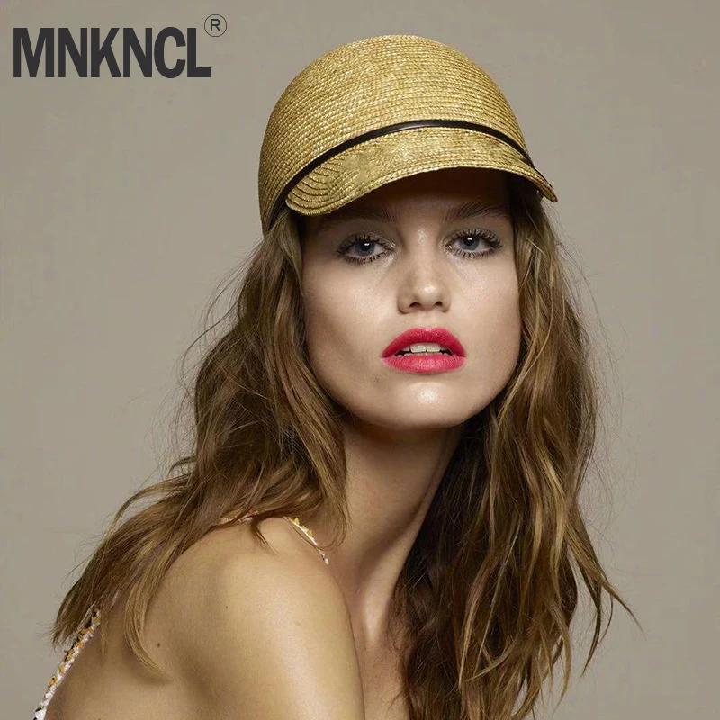 

MNKNCL 2019 Summer Women New Fashion Sun Hat Wide Brim Straw Hat Outdoor Casual Shade Beach Cap Leather Bow Sun Hats