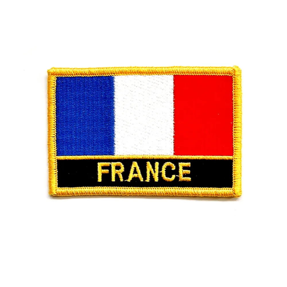 Wholesale Country Flag Embroidery Design Custom Embroidered France flag