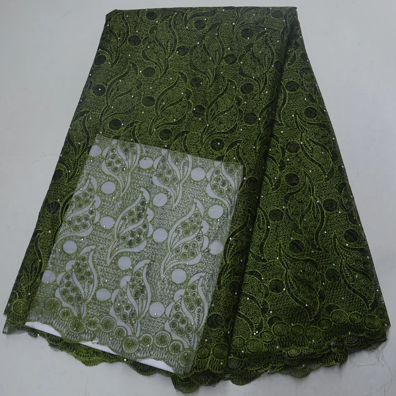 

8 coors 2019 latest African tulle lace fabric army green French net lace fabric with embroidery for party dress FLP078