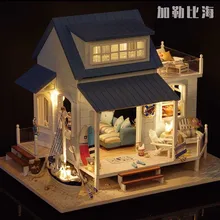 A037 diy большой кукольный домик вилла праздник Кукольный дом Миниатюрная модель строительные наборы Новое поступление