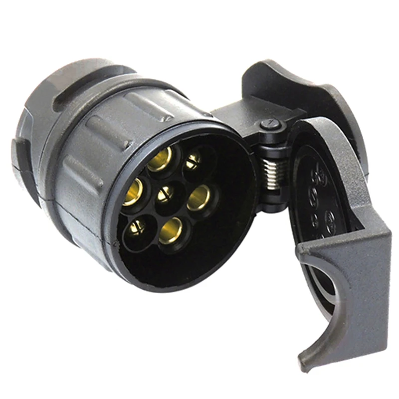 مقطورة سيارة شاحنة 13 دبوس إلى 7 دبوس محول القابس تحويل السحب بار المقبس الأسود مقطورة سيارة شاحنة 13 دبوس إلى 7 دبوس محول القابس تحويل السحب بار المقبس الأسود