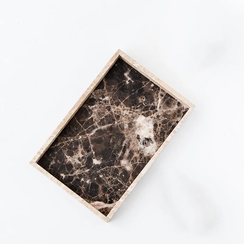 

20*29.5cm Brown High Grade Marble Tobacco Rolling Tray Cigarette Accessories Metal Storage Decorative Dish
