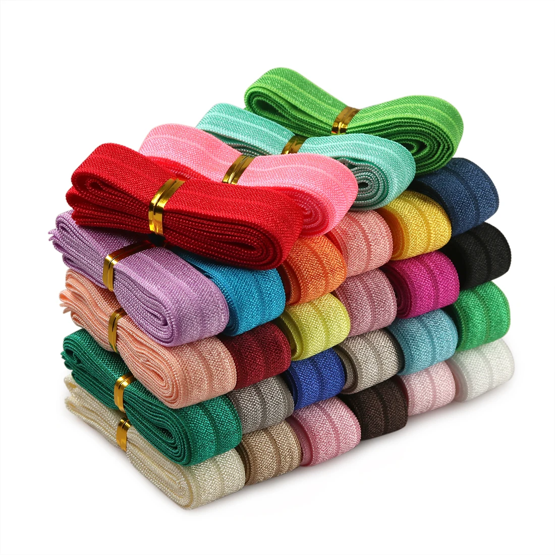 28yards Solid Bright Color Elastic Ribbon Synthetic Hair bands Rubber