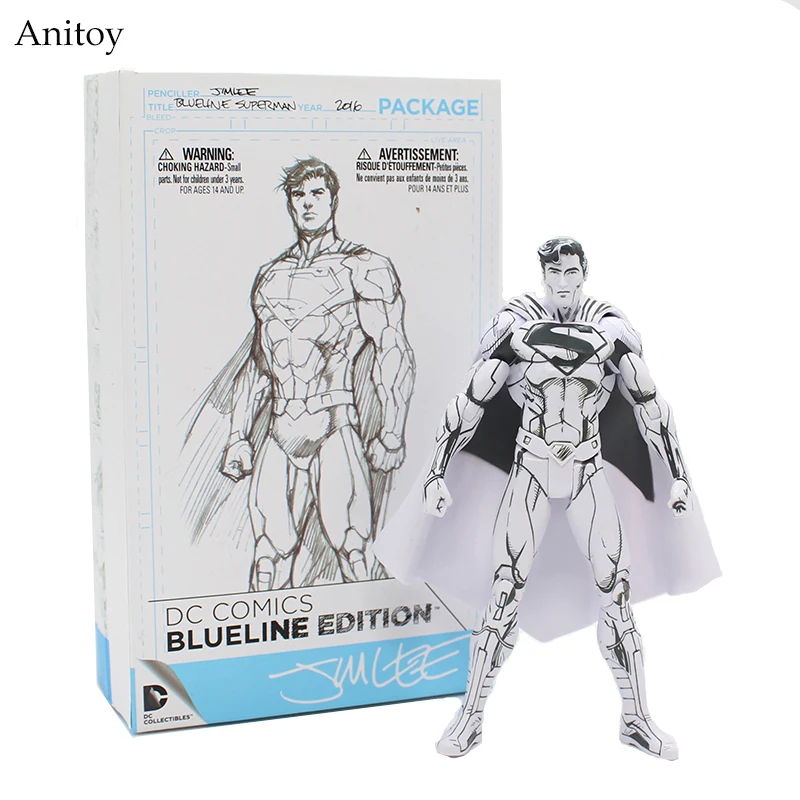 

DC Comics Superman Line Drawing Blueline Edition Superman Doll PVC Action Figure Collectible Model Toy 16cm KT3912