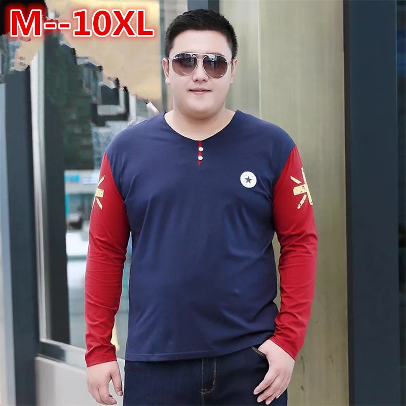 

10XL 8XL 6XL 5XL Brand Men's T shirt Fashion Printing Tops/Tees Men's Casual Long Sleeves V-Neck T shirt Men's Fashion T-shirt