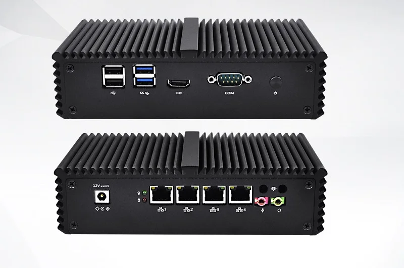 Qotom мини пк Core i3 i5 процессор AES-NI 4 LAN pfsense роутер брандмауэр Fanless Mini PC