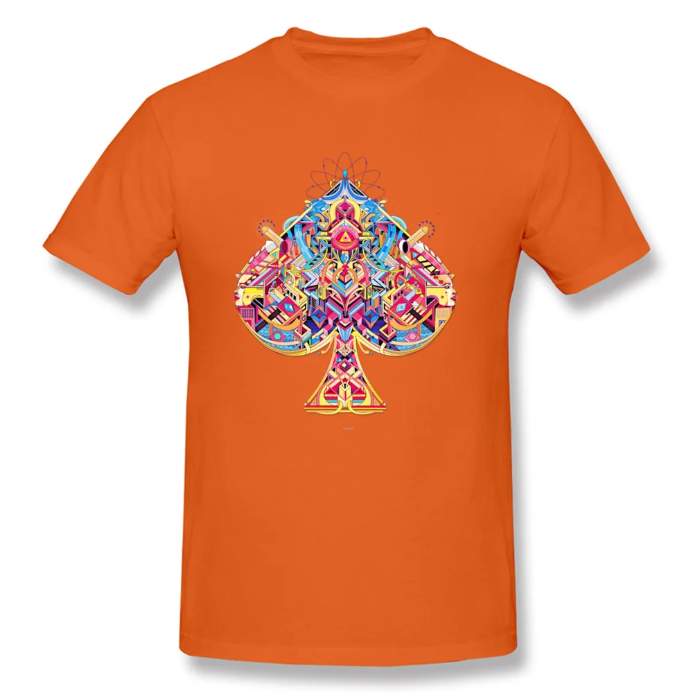 card Pure Cotton Casual T Shirt Prevalent Short Sleeve Mens T Shirts Printed Lovers Day Tops T Shirt Round Collar card orange