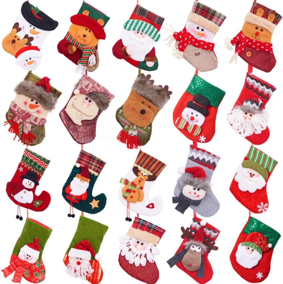 1pcs Colorful Christmas Stocking Children Gift Bags Diy Xmas Tree Note Due To The Difference Between Diffe Monitors Picture May Not Reflect Actual Color Of Item