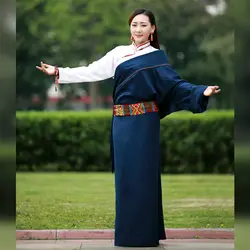 Китайский национальный стиль одежда один слой тибетская рубашка + халат женский путешествия праздники платье Тибет Lhasa модное тибетский