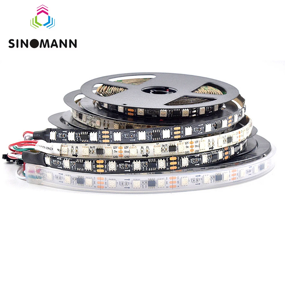 WS2811 5050 SMD RGB полосы адресные 30/48/60leds/M светодиодные пикселей Внешний 1 ic управления 3 светодиода 5 м/roll 16.5ft DC12V