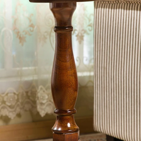 Solid wood small round table American sofa side table European minimalist round tea table Small coffee table