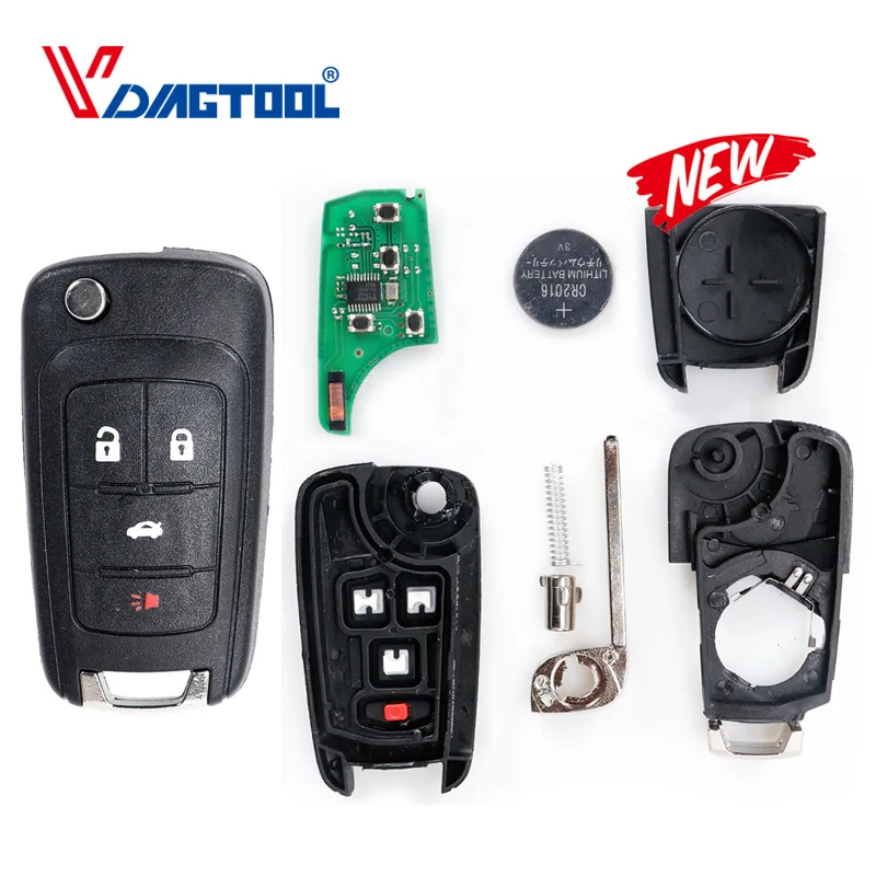 

VDIAGTOOL Car Alarm Remote Key Fit For Chevrolet Malibu Cruze Aveo Spark Sail 2/3/4 Buttons 433MHz Door Lock ID46 Chip HU100