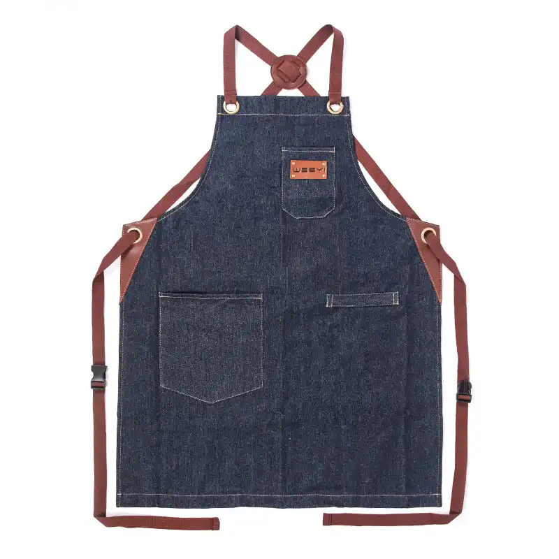 New Apron Denim Fashion Apron Mens Women Coffee Barber Shop Bookstore Workwear