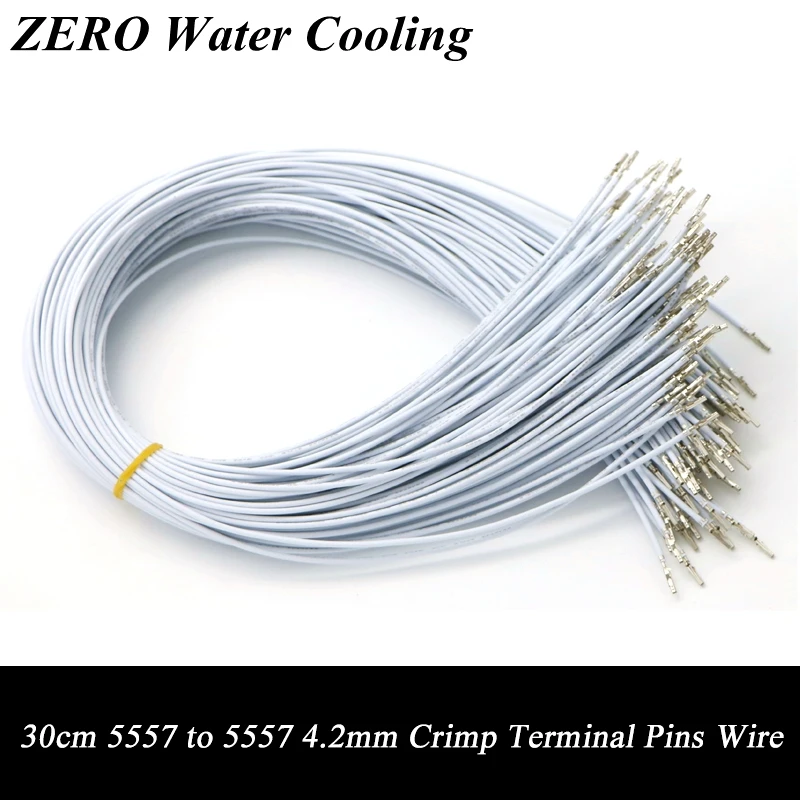 

50pcs/Lot 30cm White Color UL1007 18AWG ATX / PCI-E / EPS Female to Female Crimp Terminal Pins Wire Free Shipping.