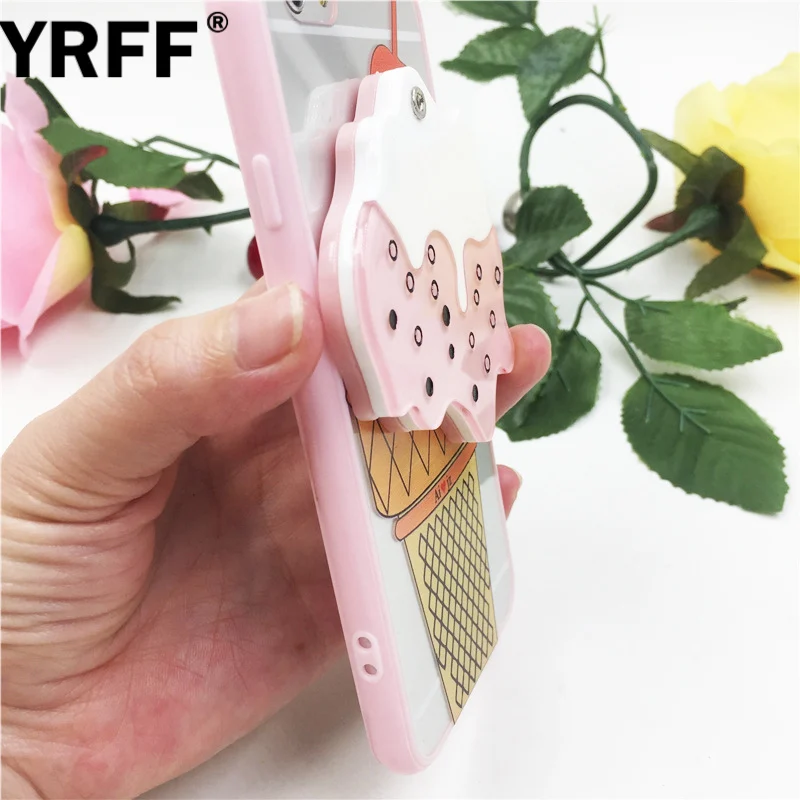 Чехол для iPhone 5 5S 6 Мультяшные 3D зеркальные Чехлы телефона с мороженым SE 6S 6plus 6splus