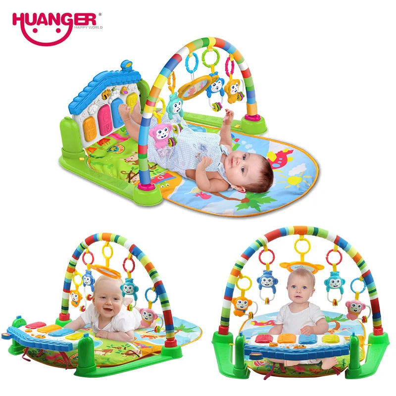 Игровой коврик Huanger Baby 3 в 1 развивающий музыкальный с клавиатурой для детей