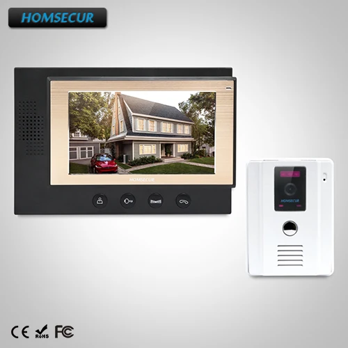 

HOMSECUR 7" Wired Video Door Phone Intercom System Electric Lock Supported : TC011-W Camera+ TM701-B Monitor