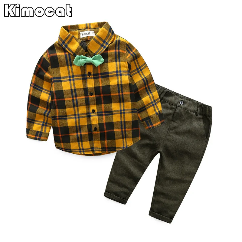 

Kimocat Baby Boys Clothing Set Toddler Cotton Baby Kids Clothes Autumn Casual Children Suit Infant T-shirt+Pants 2Pcs Boy Gentle