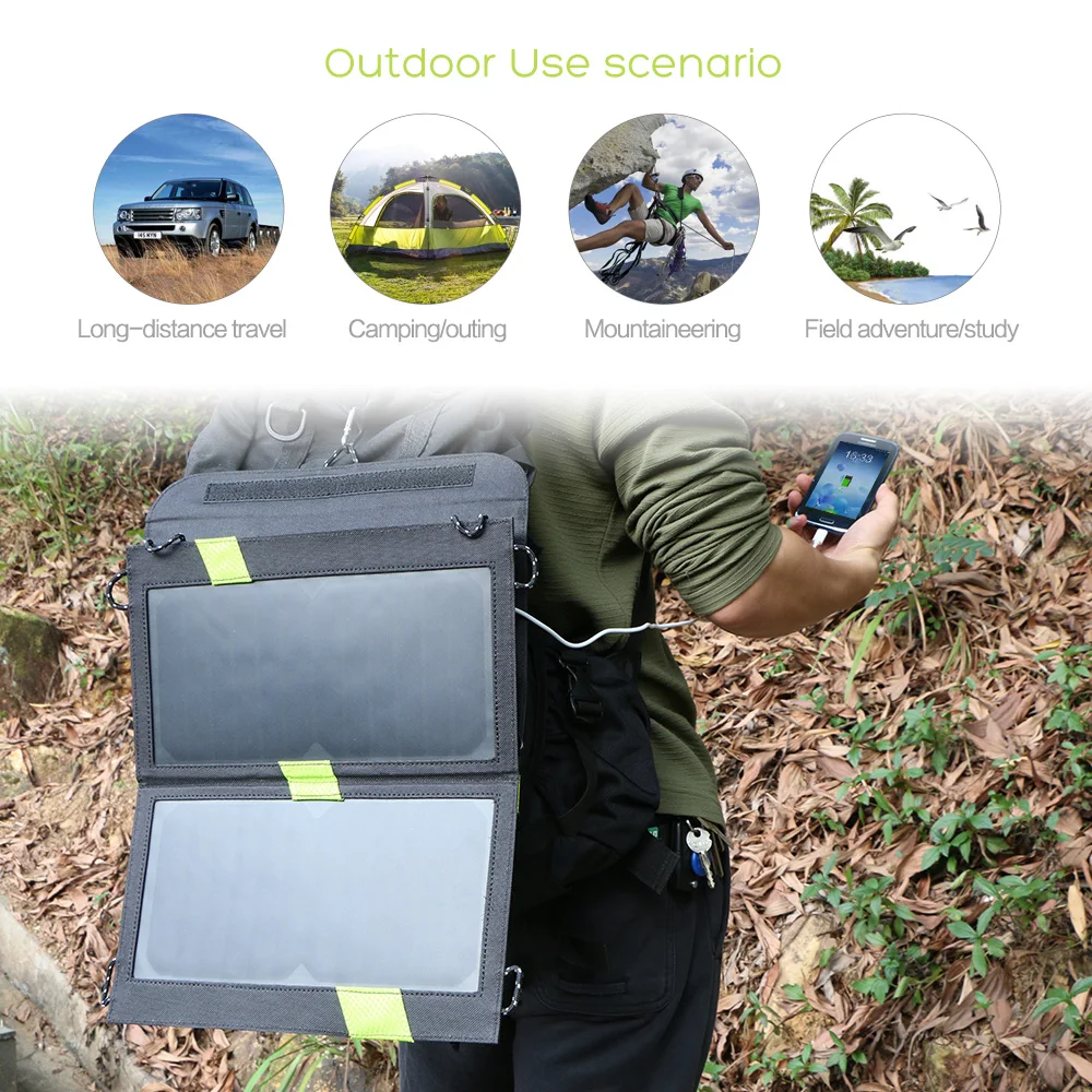Solar Panels Fold Portable Solar Panel Charger Dual USB for iPhone X iPhone 8 iPad Samsung HTC Sony LG Bluetooth Speaker etc. Solar Panels Fold Portable Solar Panel Charger Dual USB for iPhone X iPhone 8 iPad Samsung HTC Sony LG Bluetooth Speaker etc.
