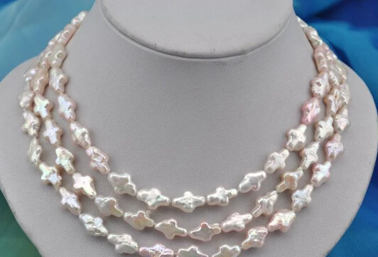 

huij 004902 50"14mm white Cross freshwater pearl necklace