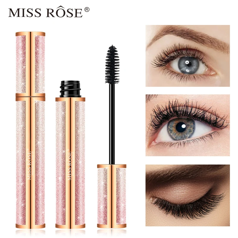 

MISS ROSE 1Pcs Natural 3D Silk Fiber Eyelash Mascara Waterproof Eyelash Extensions Makeup Long Thick Curling Mascara Fiber TSLM2